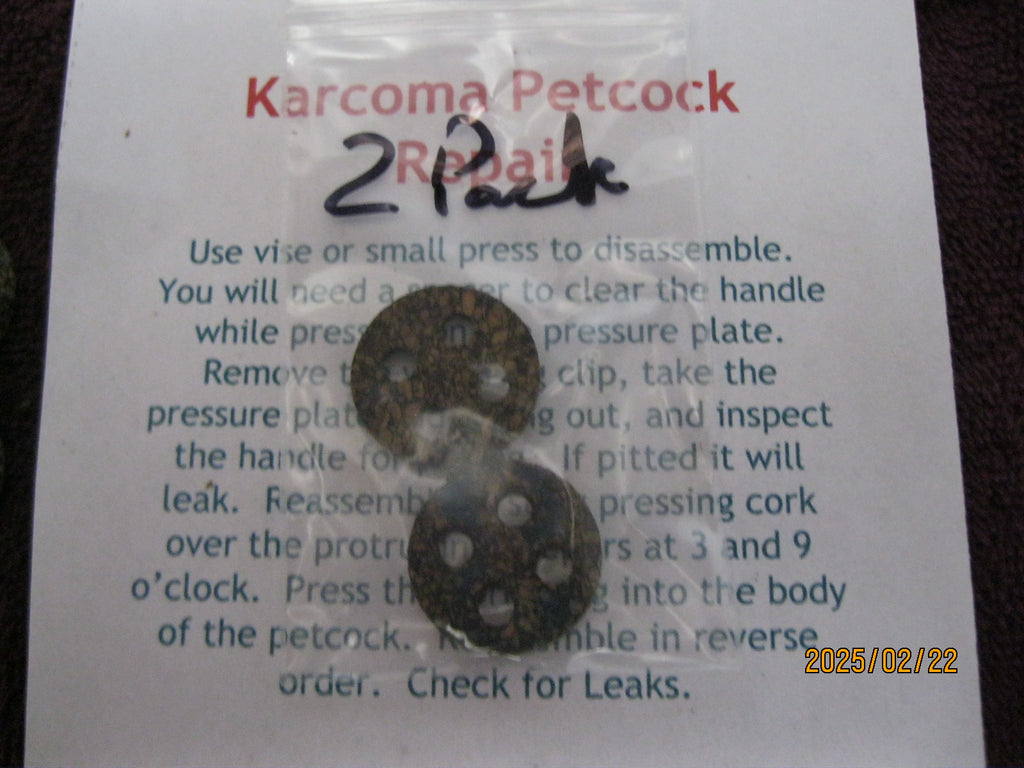 Karcoma Petcock Rebuild CORK GASKET DISK Replaces Vintage Paper/Rubber