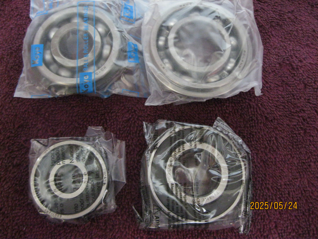 1972-1979 Transmission 4 Bearing Set, Clutch and Sprocket Left Std and Right 6301 6204