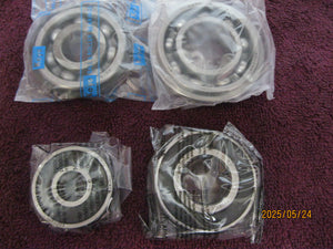 1972-1979 Transmission 4 Bearing Set, Clutch and Sprocket Left Std and Right 6301 6204