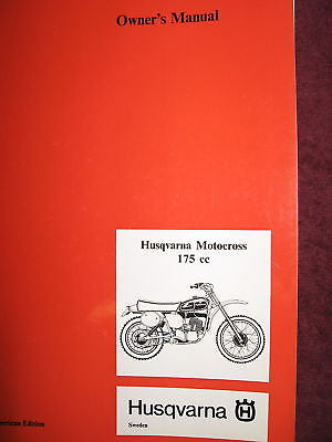 1975 175 HUSQVARNA GP MX OWNERS MANUAL & CHARTS ORIGINAL 10-18-023-26