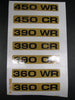 EMBLEM DECAL CLUTCH COVER 360 390 450 CR OR WR are SOLD INDIVIDUALLY